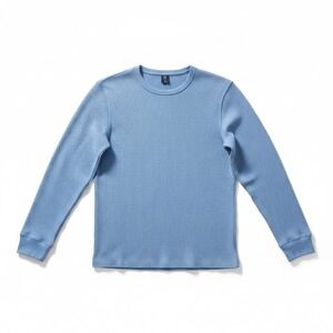 Gap Waffle Knit Light Blue Thermal Long Sleeve Shirt, Men's Medium RN54023